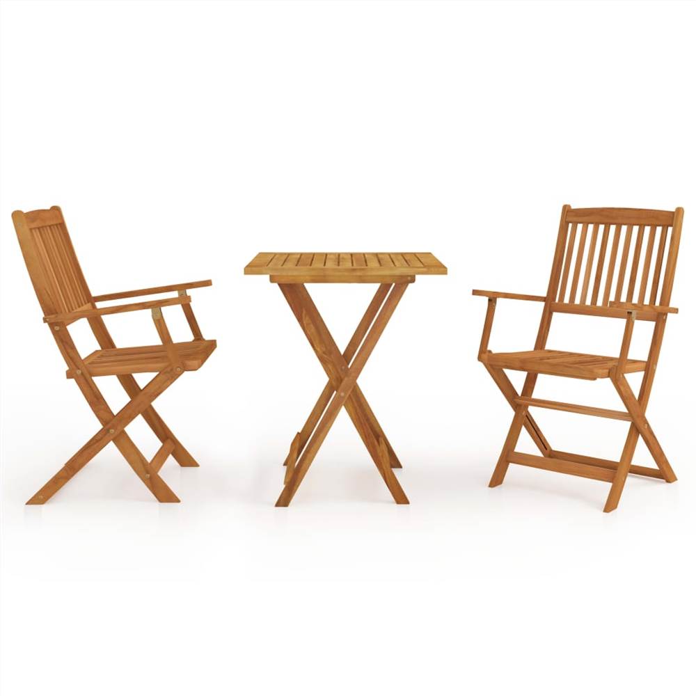 

3 Piece Folding Garden Dining Set Solid Acacia Wood