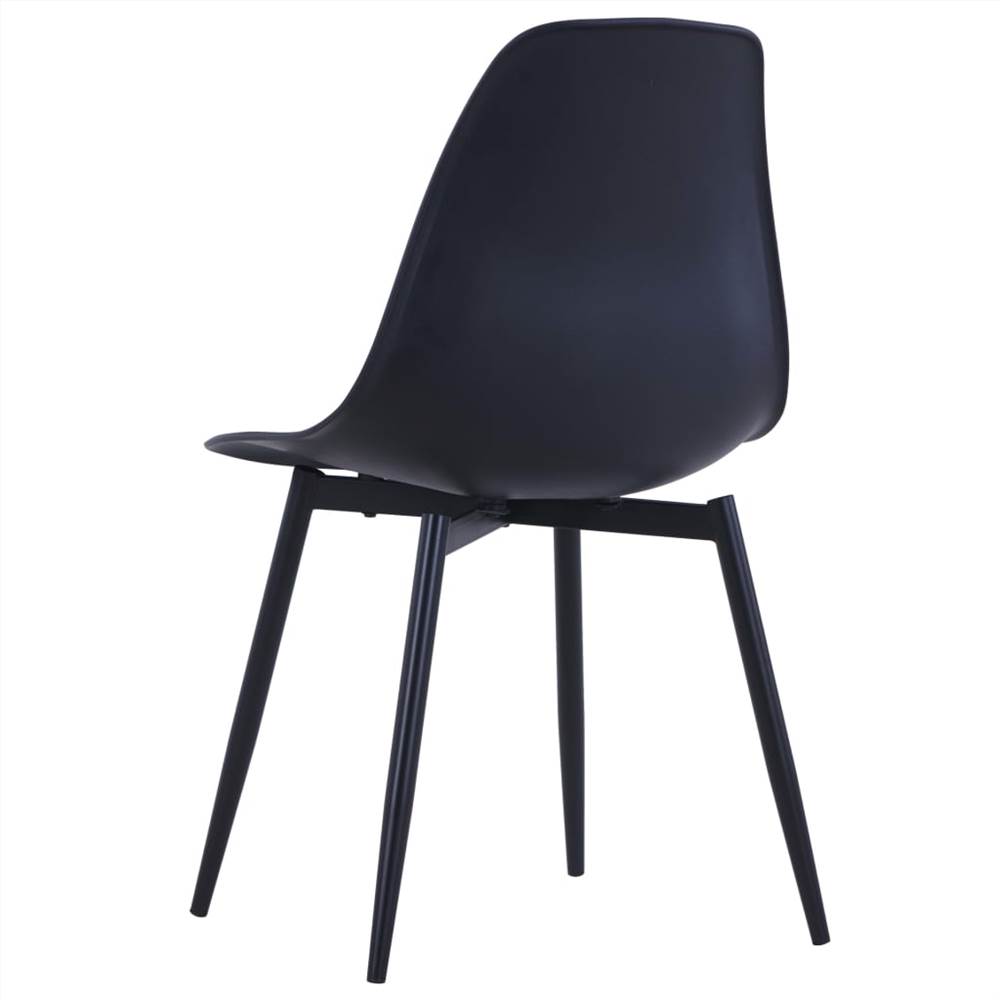 3 Piece Outdoor Dining Set Metal and PP Black
