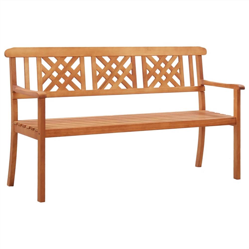 3 Seater Garden Bench 150 Cm Solid Eucalyptus Wood