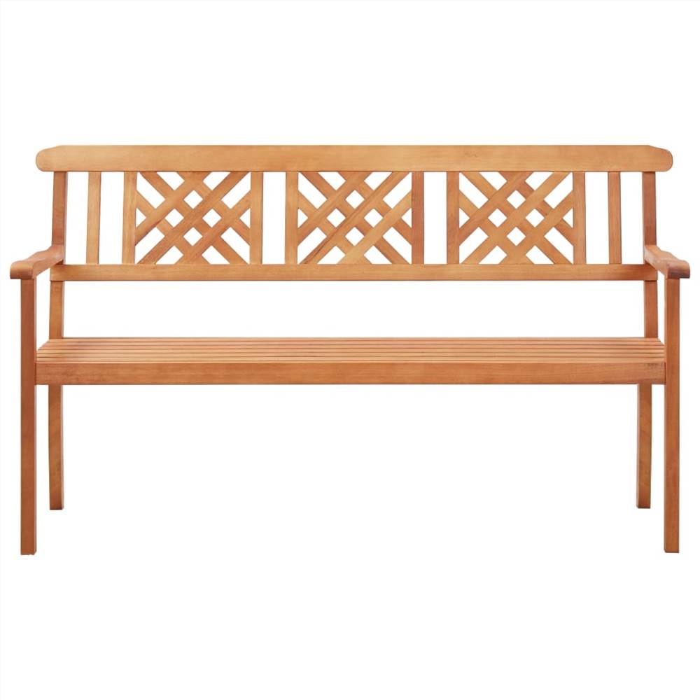3-Seater Garden Bench 150 cm Solid Eucalyptus Wood