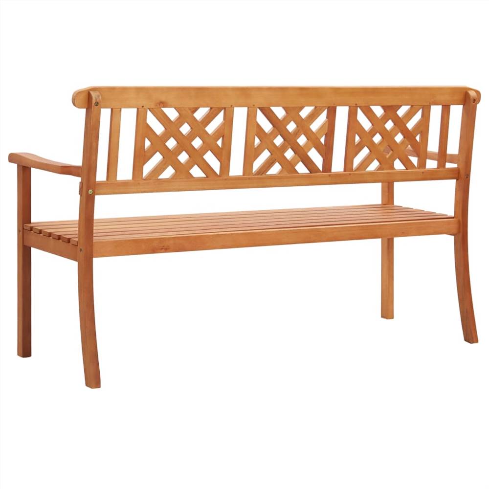3-Seater Garden Bench 150 cm Solid Eucalyptus Wood