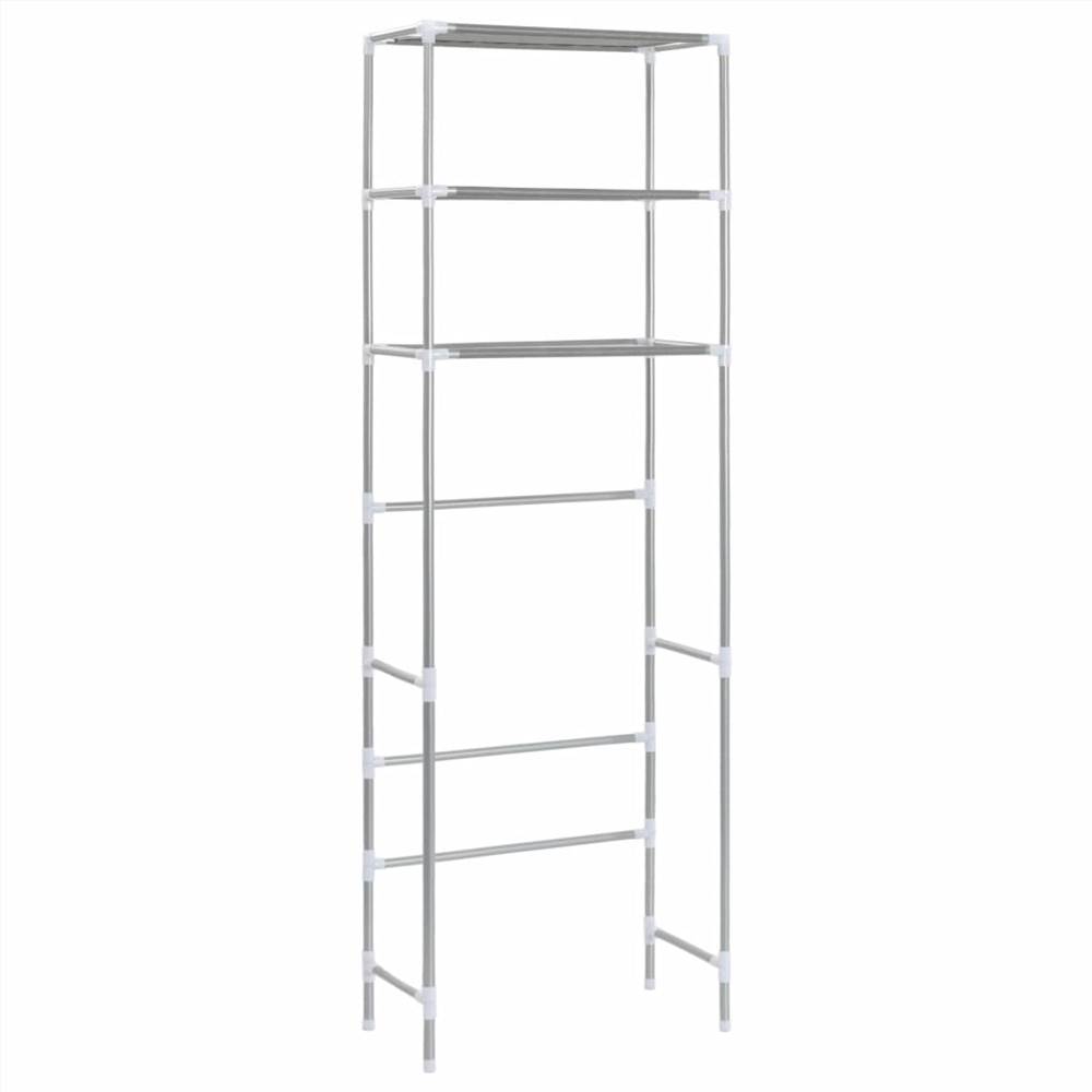 3-Tier Storage Rack over Toilet Silver 53x28x169 cm