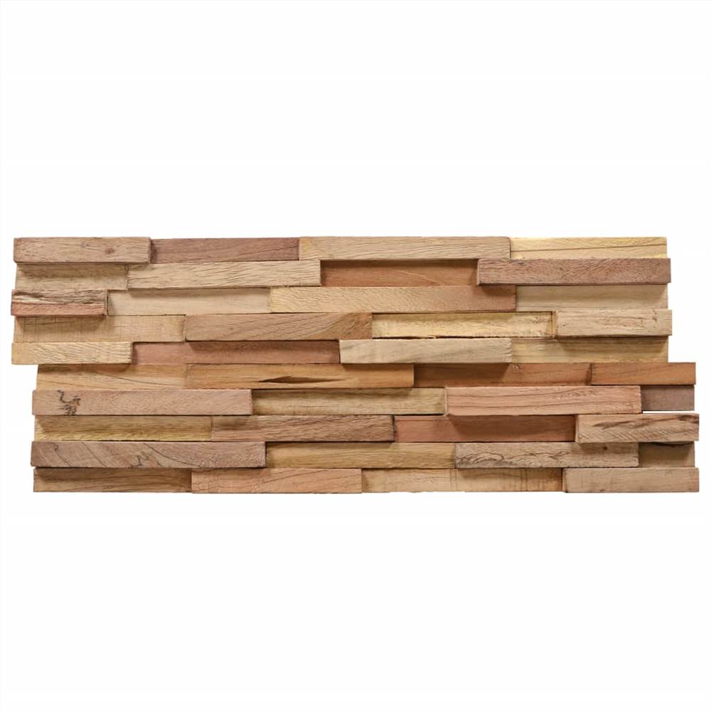 3D Wall Cladding Panels 10 pcs Solid Teak 1 m²