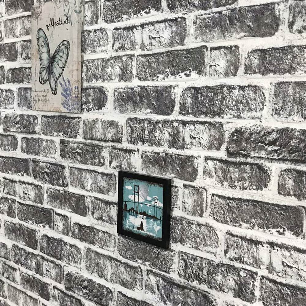 3D Wall Panels with Dark Grey Brick Design 11 pcs EPS