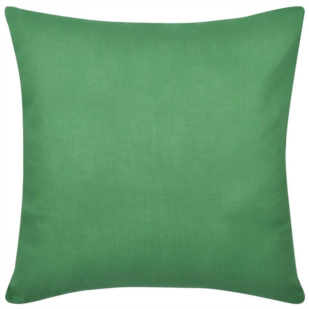 4 Green Cushion Covers Cotton 50 x 50 cm