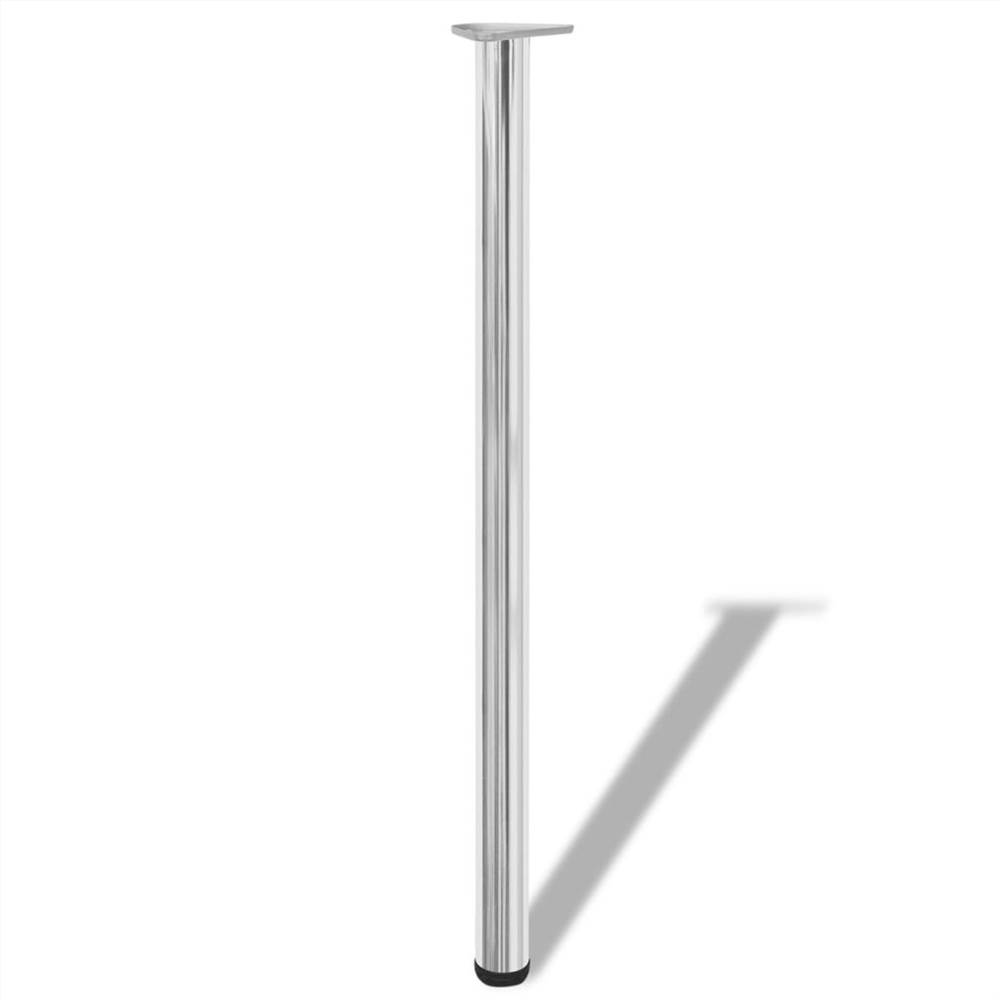 4 Height Adjustable Table Legs Chrome 1100 mm