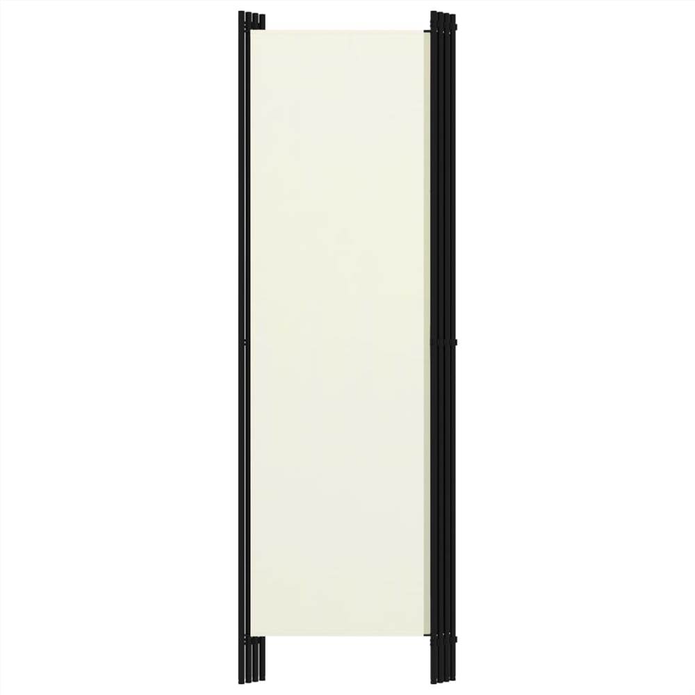 4-Panel Room Divider Cream White 200x180 cm