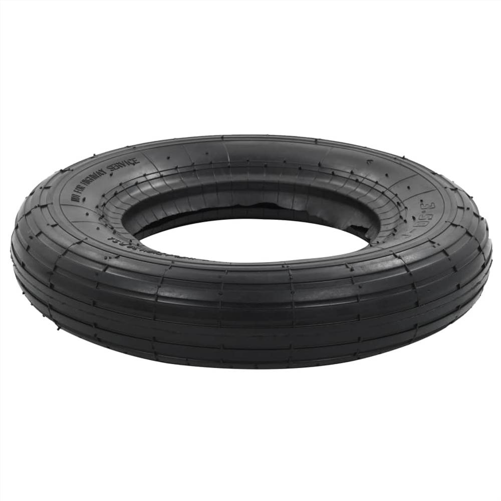 4 Piece Wheelbarrow Tire and Inner Tube Set 3.508 4PR Rubber
