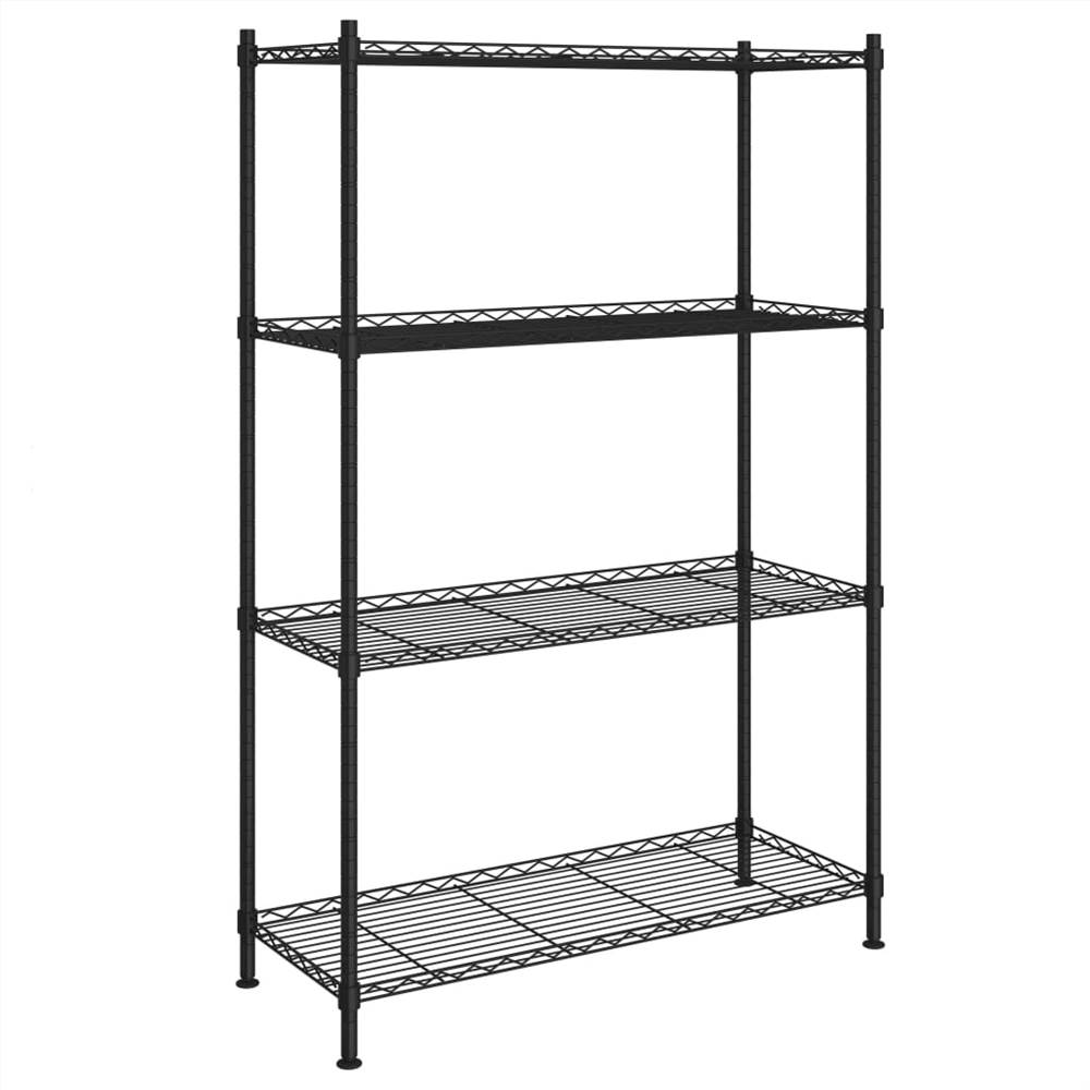 4Tier Storage Shelf 90x35x137 cm Black 200 kg
