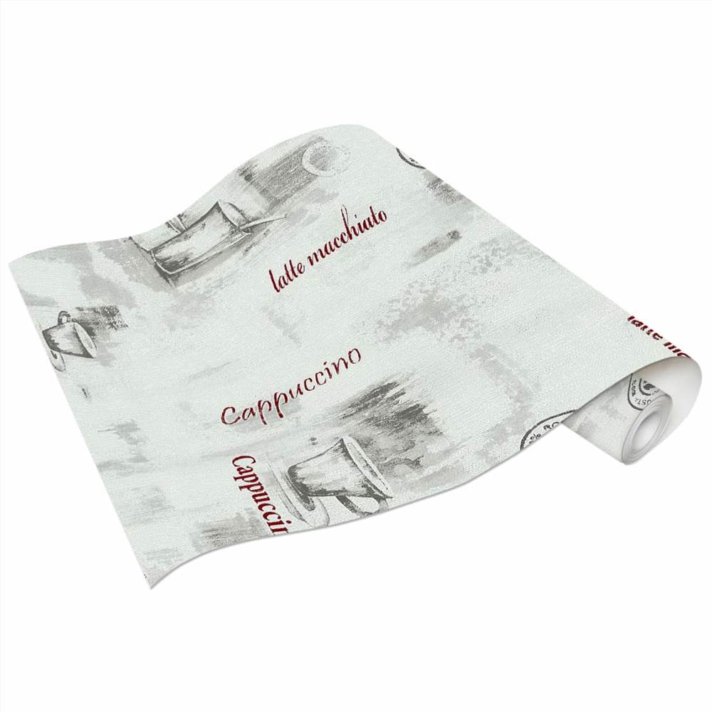 4 pcs Non-woven Wallpaper Rolls White 0.53x10 m Coffee