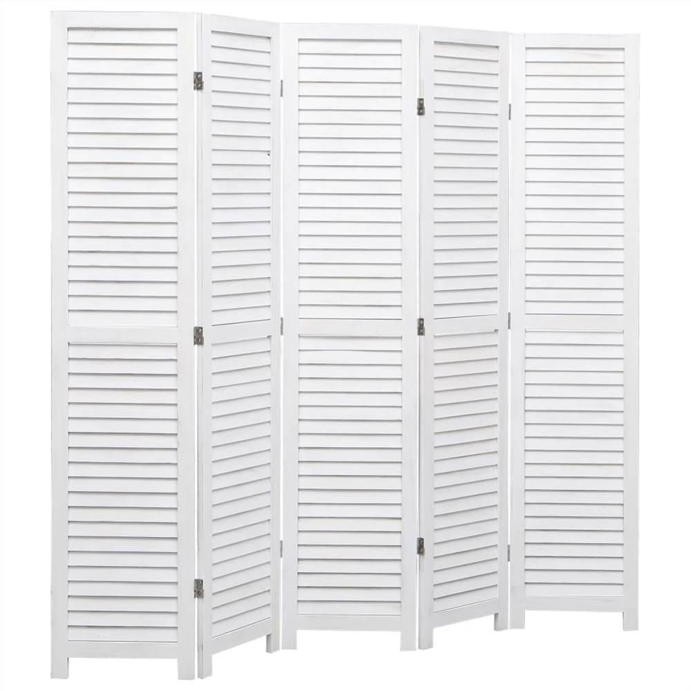 

5-Panel Room Divider White 175x165 cm Wood