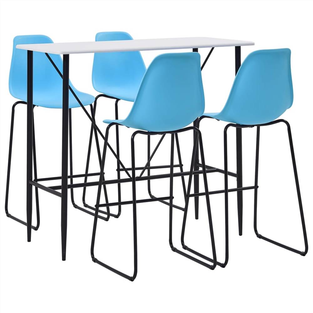 

5 Piece Bar Set Plastic Blue