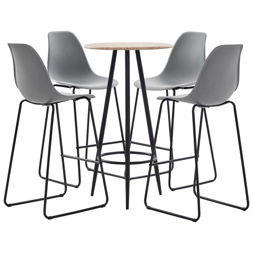 

5 Piece Bar Set Plastic Grey