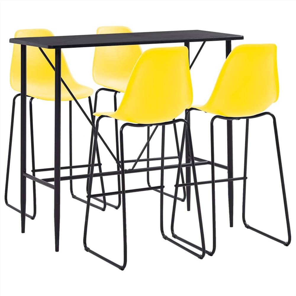 

5 Piece Bar Set Plastic Yellow