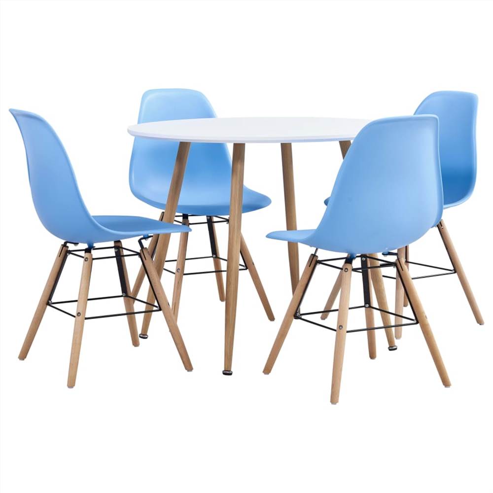 

5 Piece Dining Set Plastic Blue