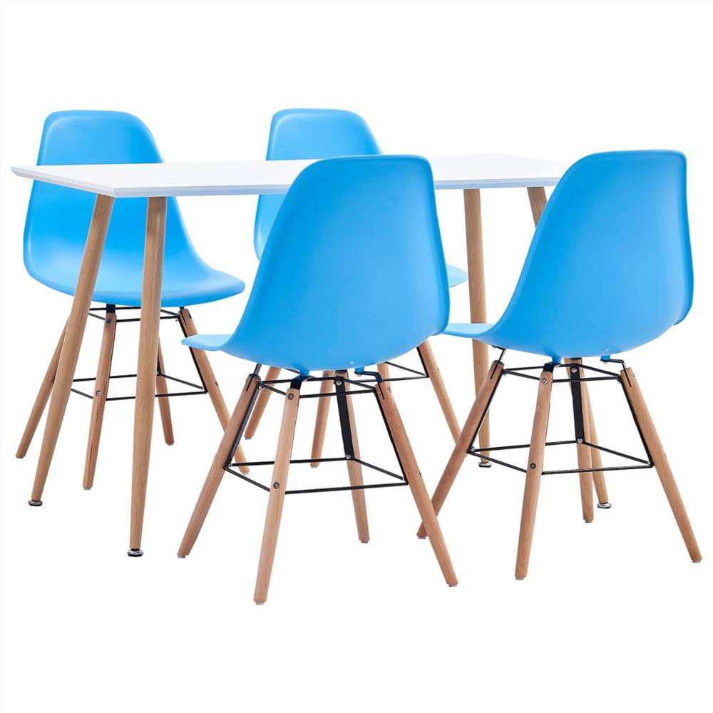 

5 Piece Dining Set Plastic Blue