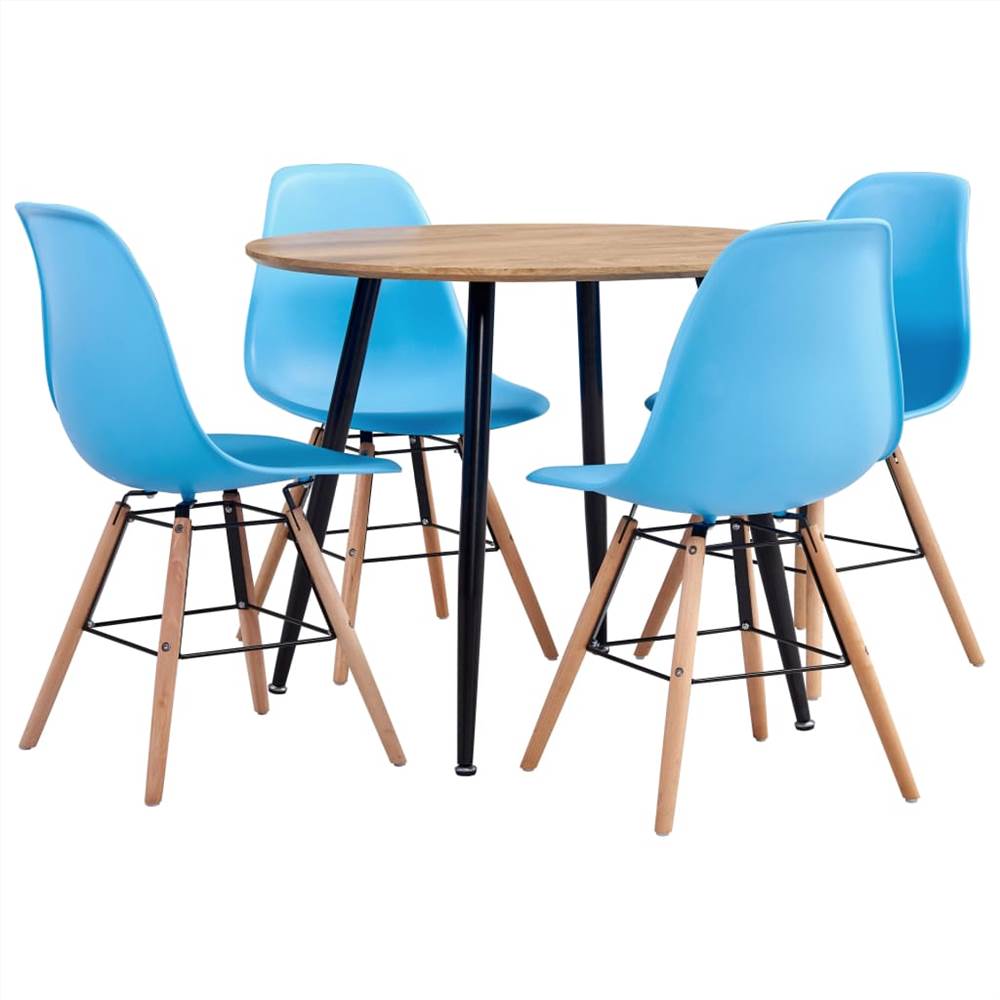 

5 Piece Dining Set Plastic Blue