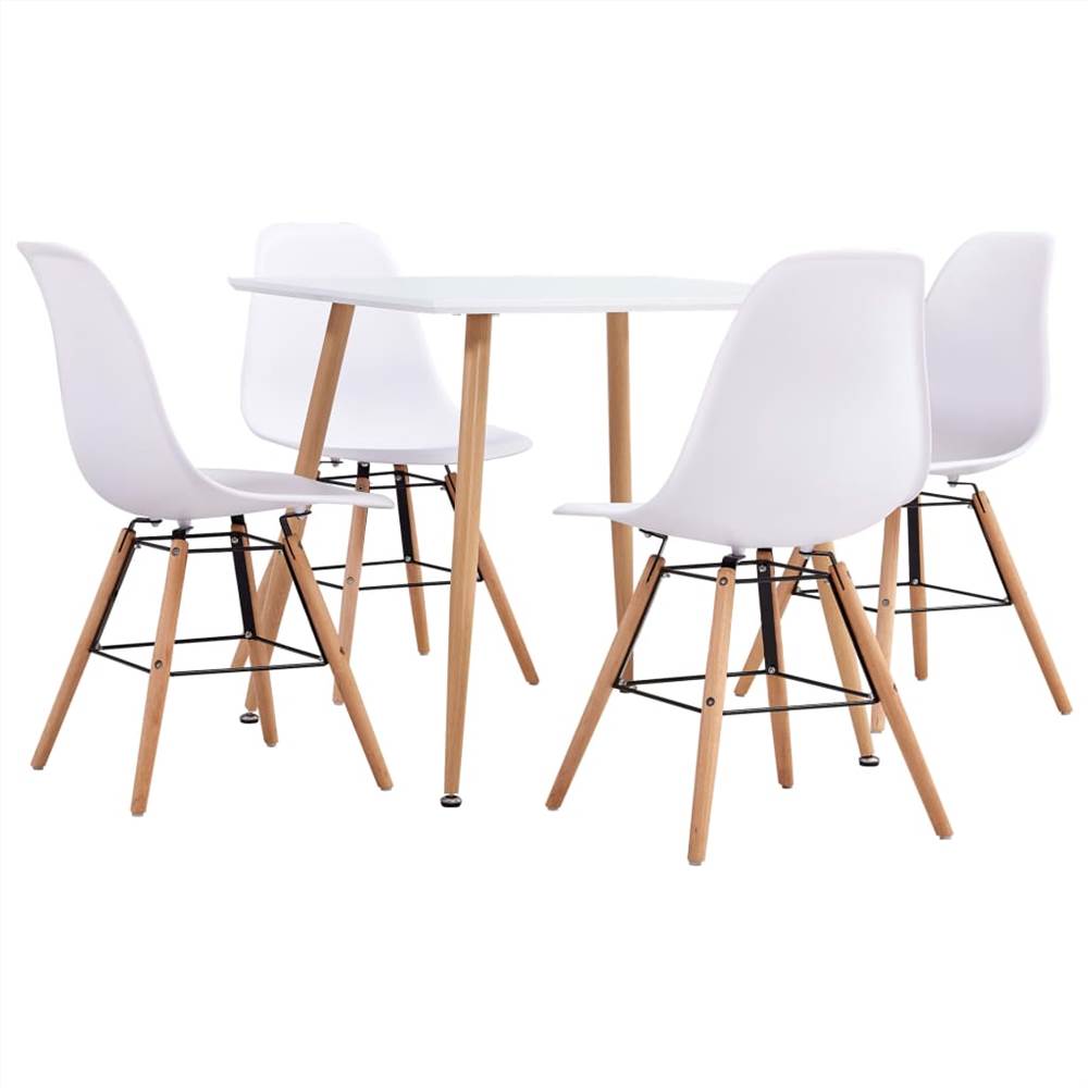 

5 Piece Dining Set Plastic White