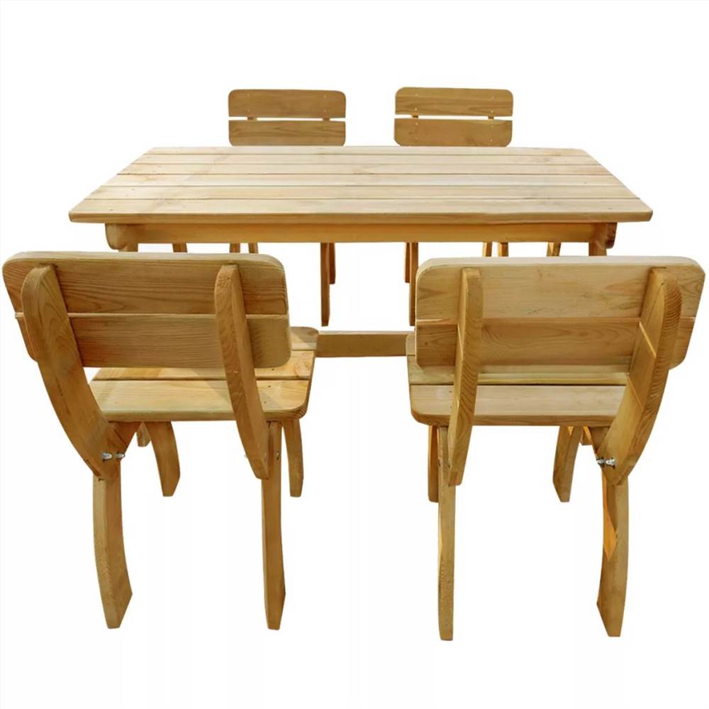 5 Piece Outdoor Dining Set Impregnated Pinewood