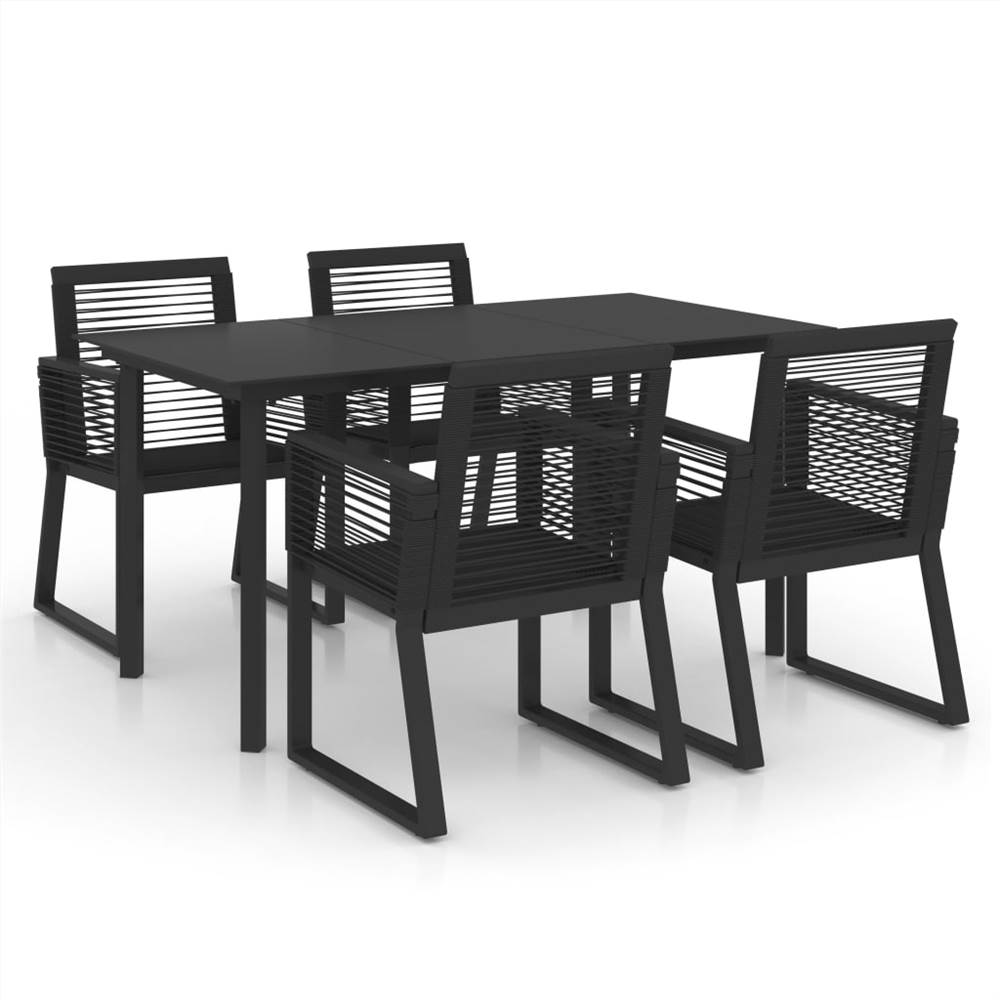 black 5 piece outdoor dining set