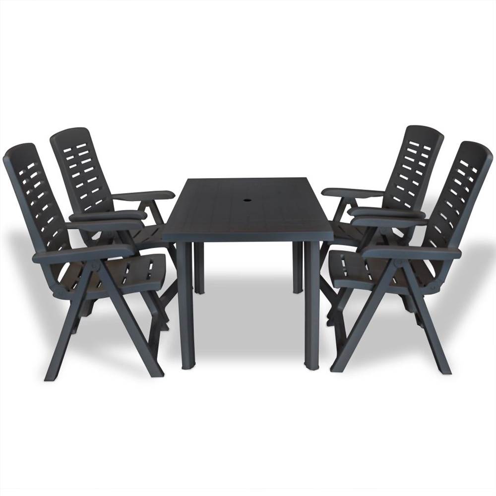 

5 Piece Outdoor Dining Set Plastic Anthracite