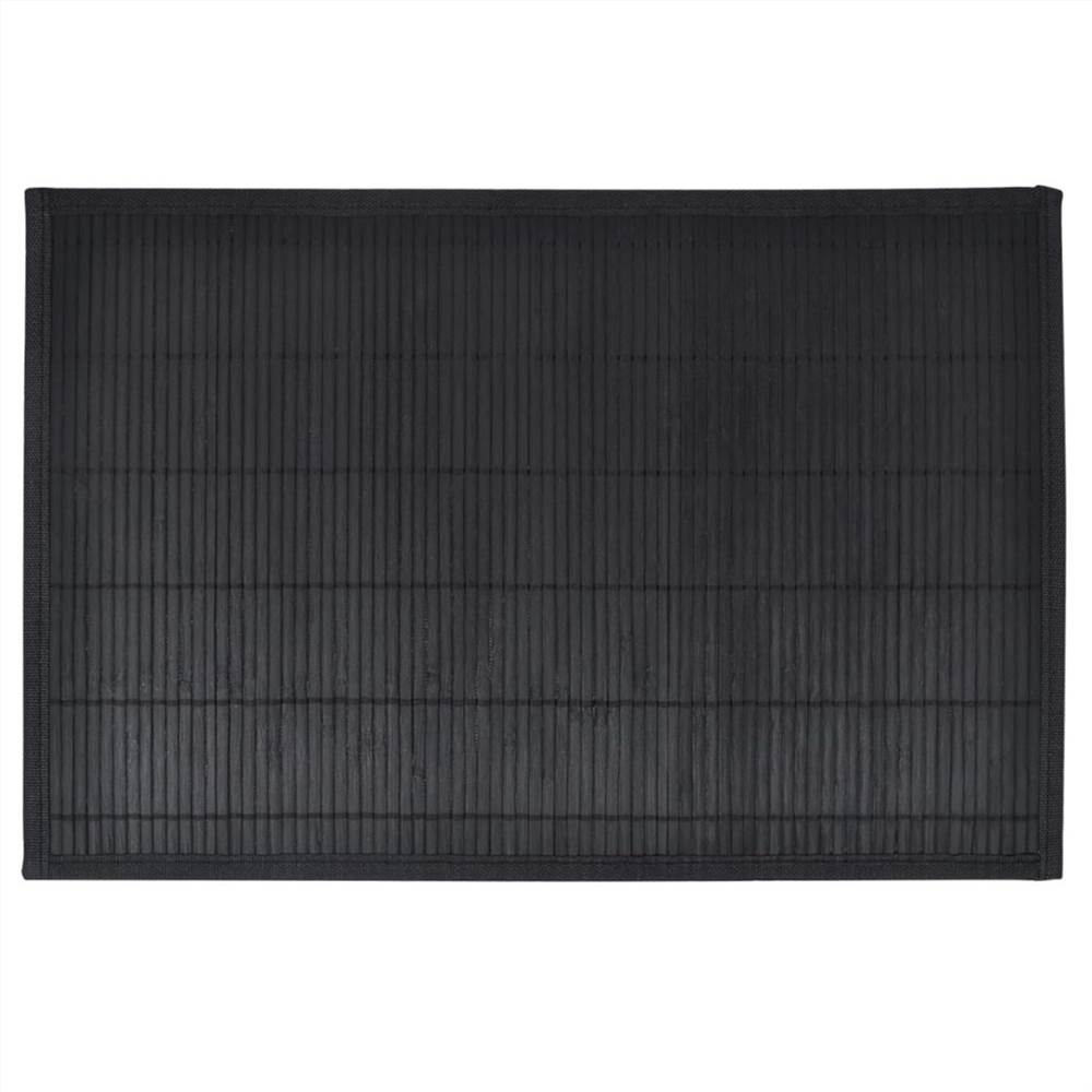 6 Bamboo Placemats 30 x 45 cm Black