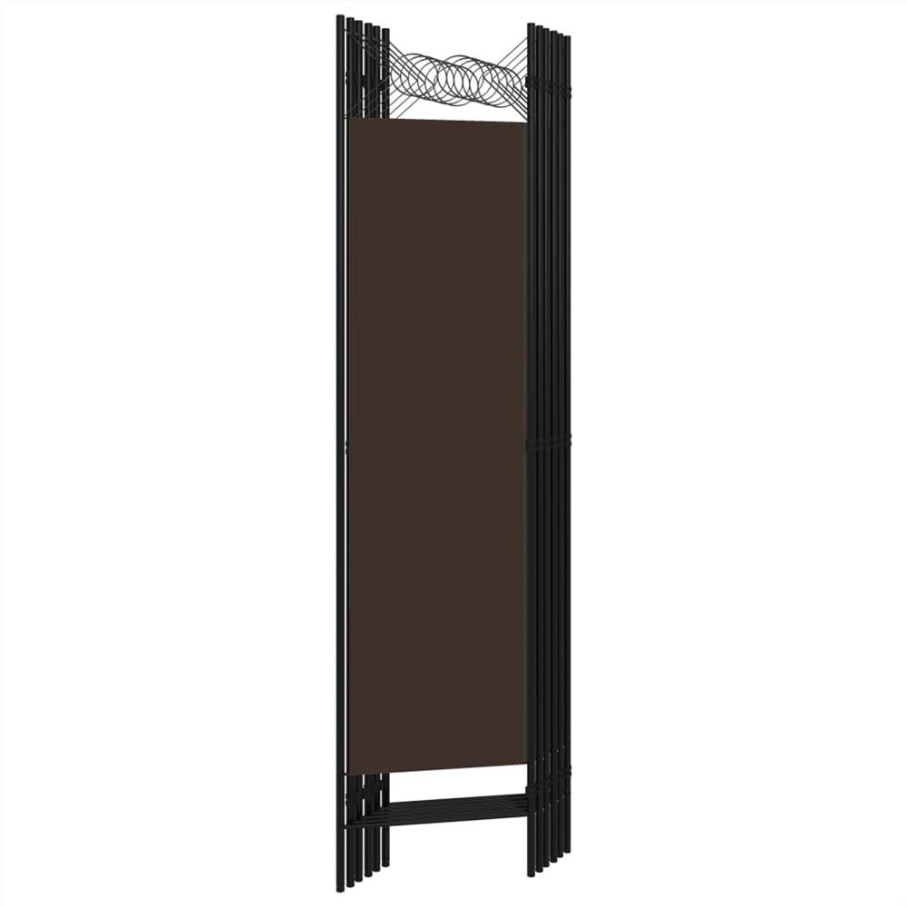 6-Panel Room Divider Brown 240x180 cm