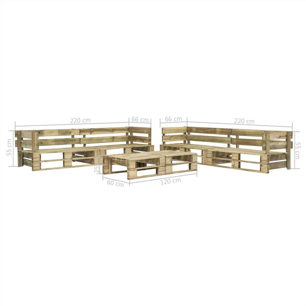 6 Piece Garden Lounge Set Pallets Wood