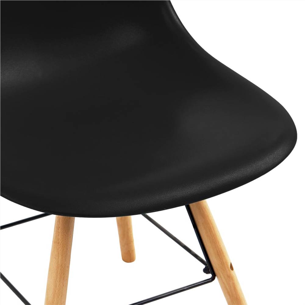7 Piece Dining Set Plastic Black