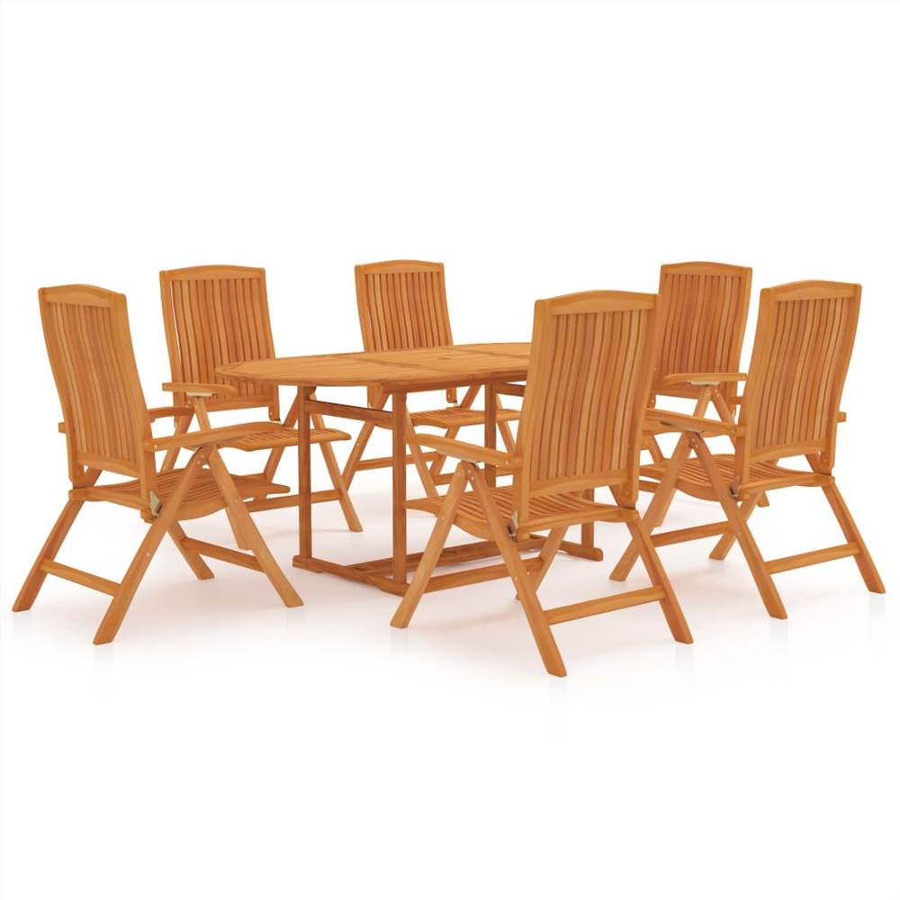 

7 Piece Garden Dining Set Solid Teak Wood