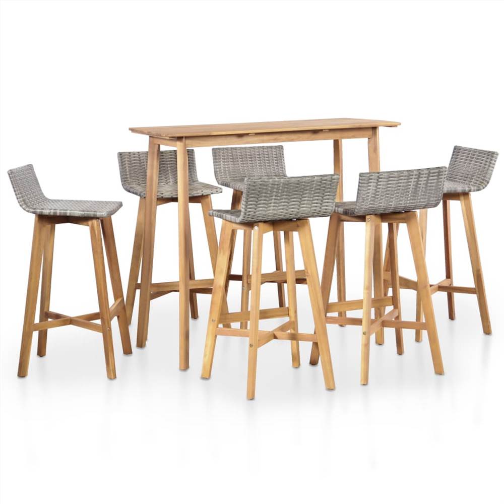 

7 Piece Outdoor Dining Set Solid Acacia Wood