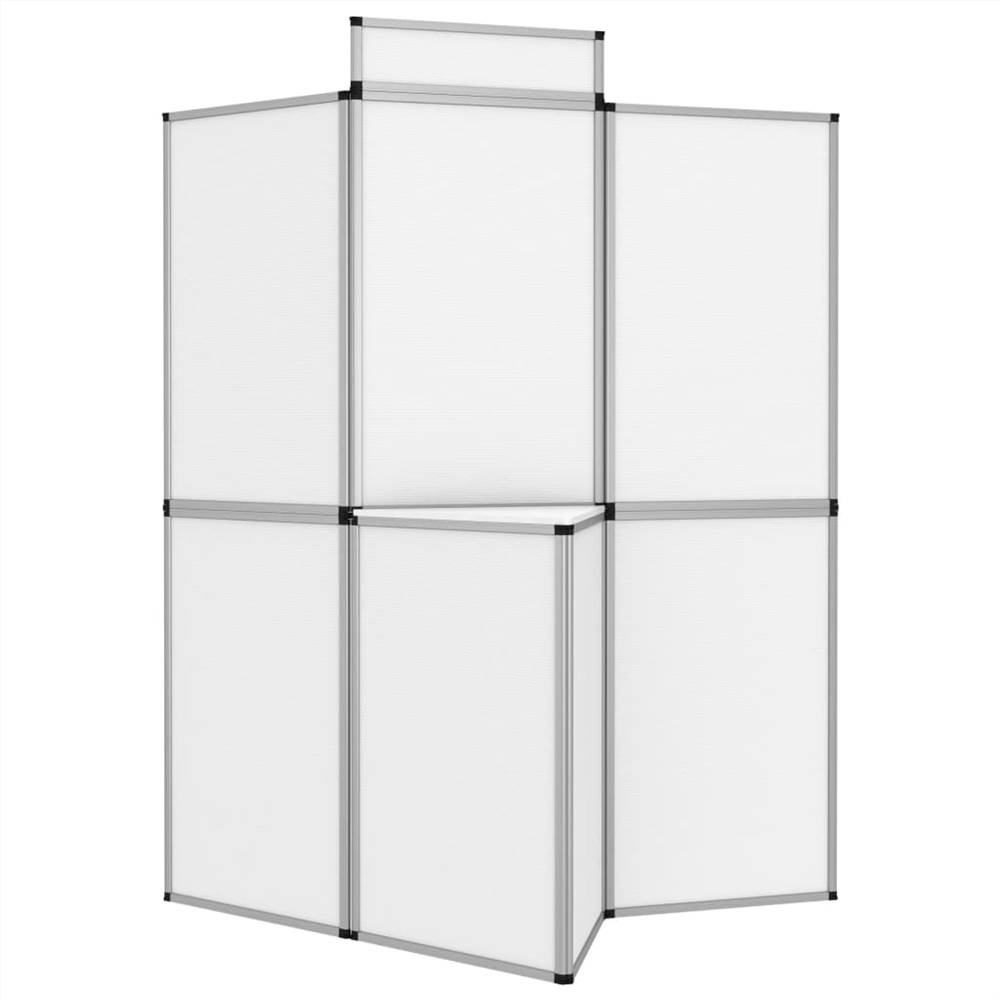 8-Panel Folding Exhibition Display Wall 181x200 cm White