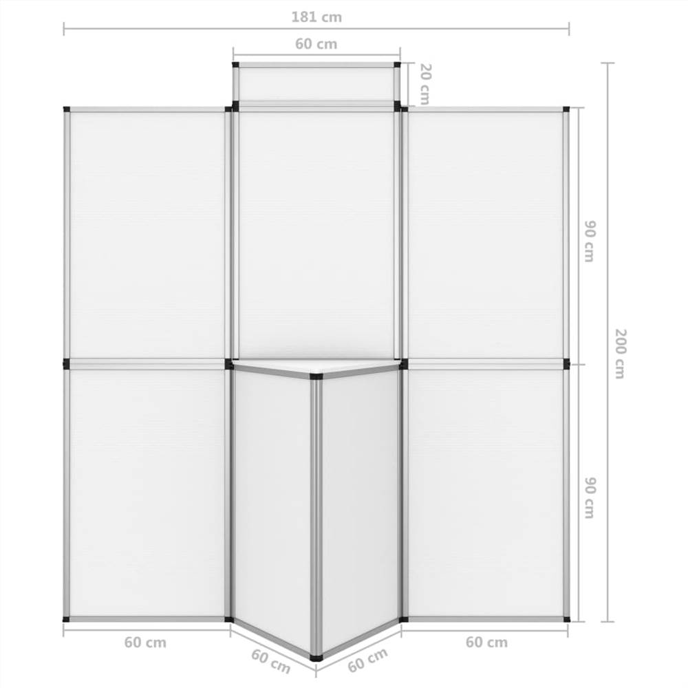 8-Panel Folding Exhibition Display Wall 181x200 cm White