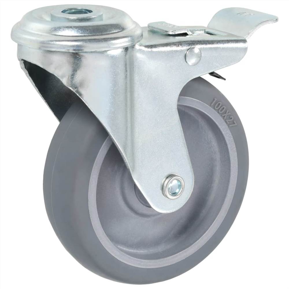 8 pcs Bolt Hole Swivel Casters 100 mm