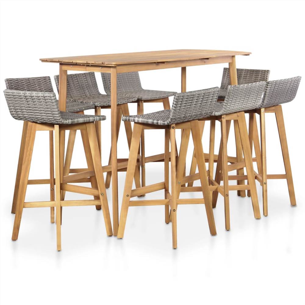 

9 Piece Outdoor Dining Set Solid Acacia Wood