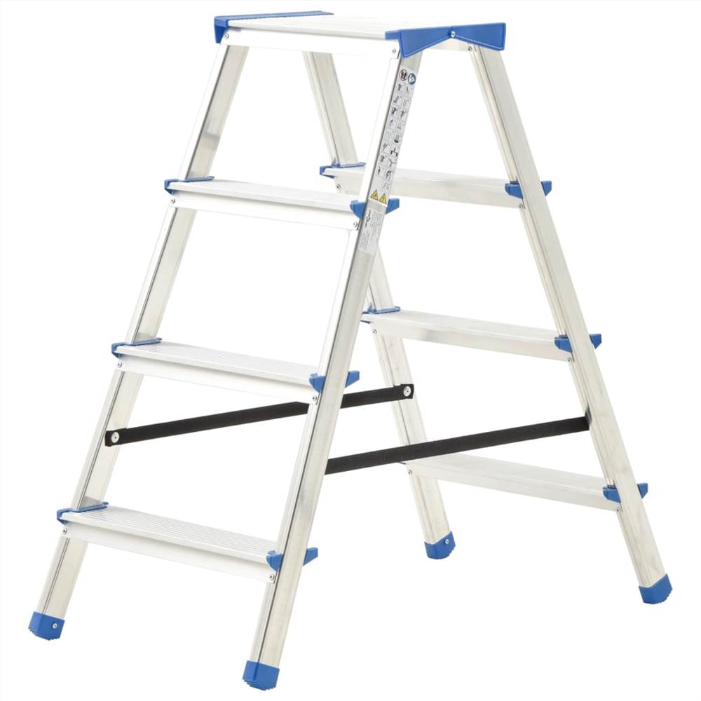 

Aluminium Double-Sided Step Ladder 4 Steps 90 cm