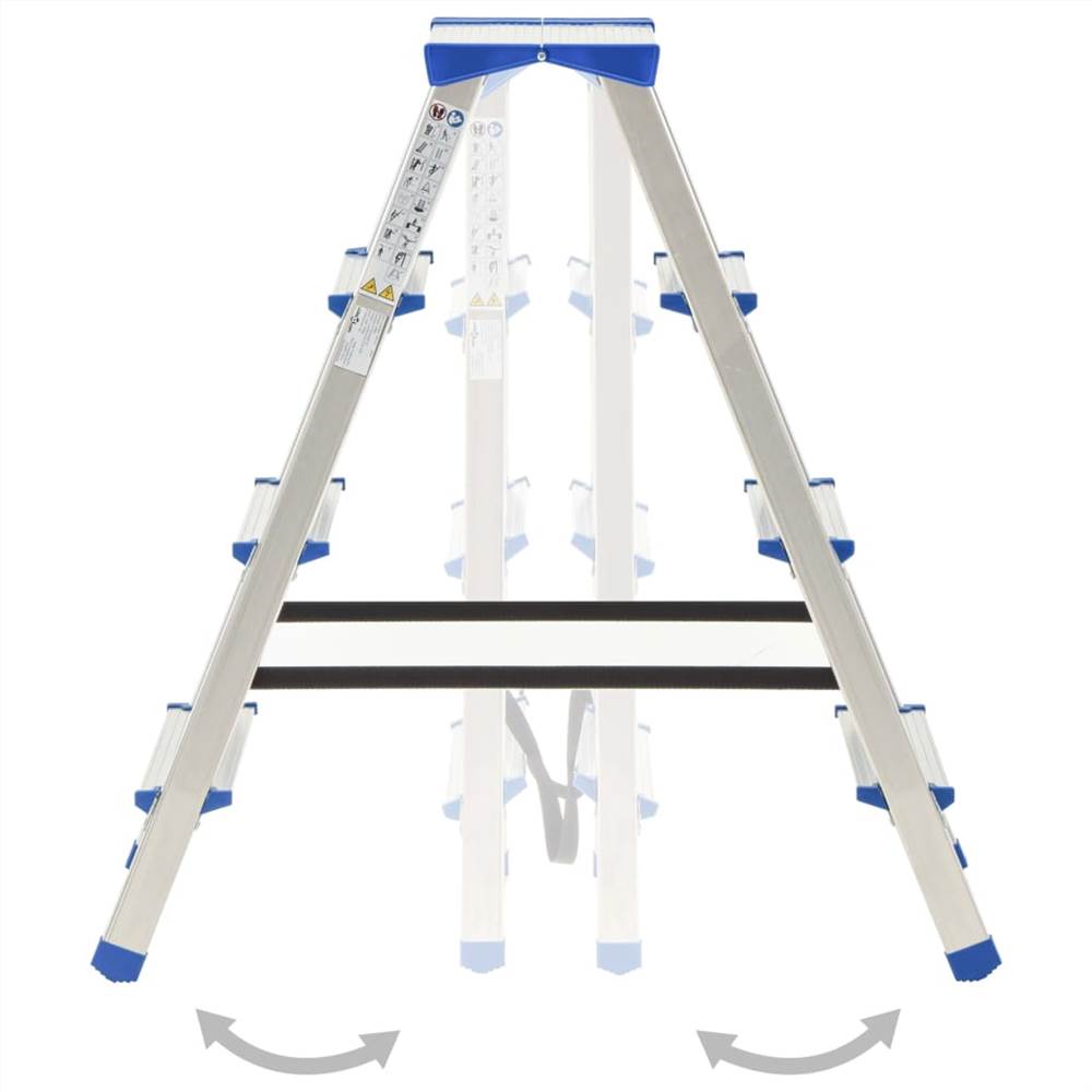 Aluminium Double-Sided Step Ladder 4 Steps 90 cm