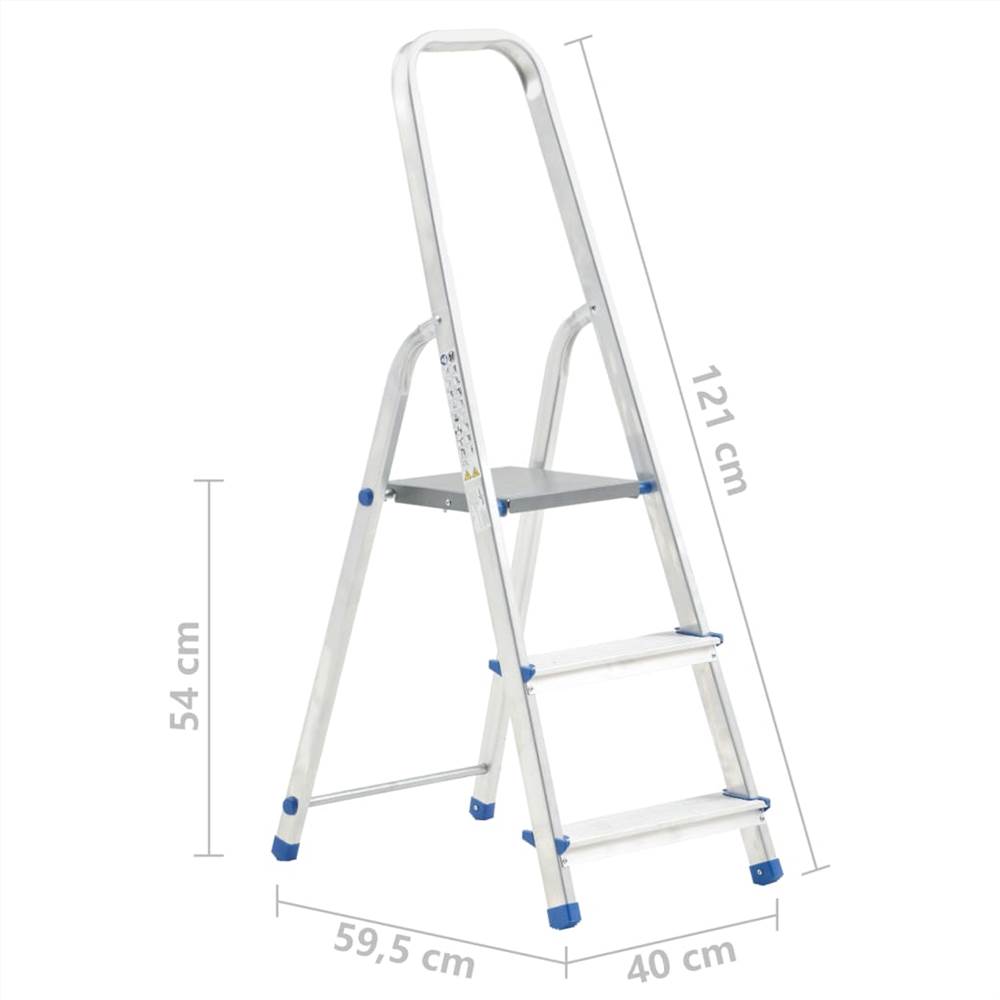 Aluminium Step Ladder 3 Steps 150 kg