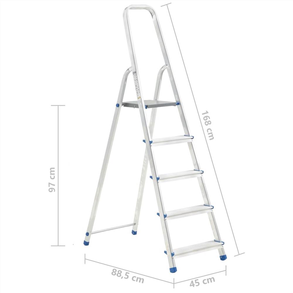 Aluminium Step Ladder 5 Steps 150 kg