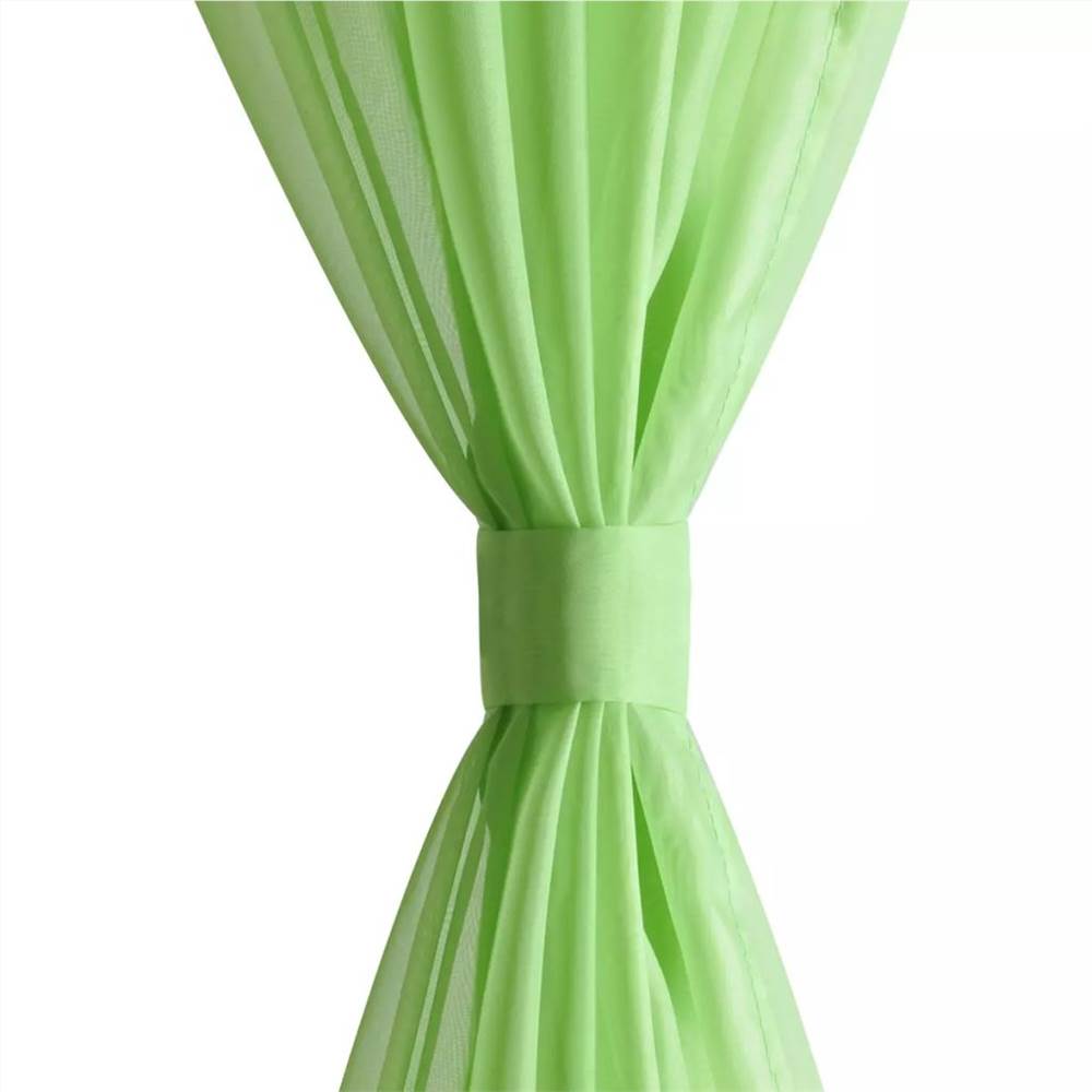 Apple Green Sheer Curtain 140 x 175 cm 2 pcs