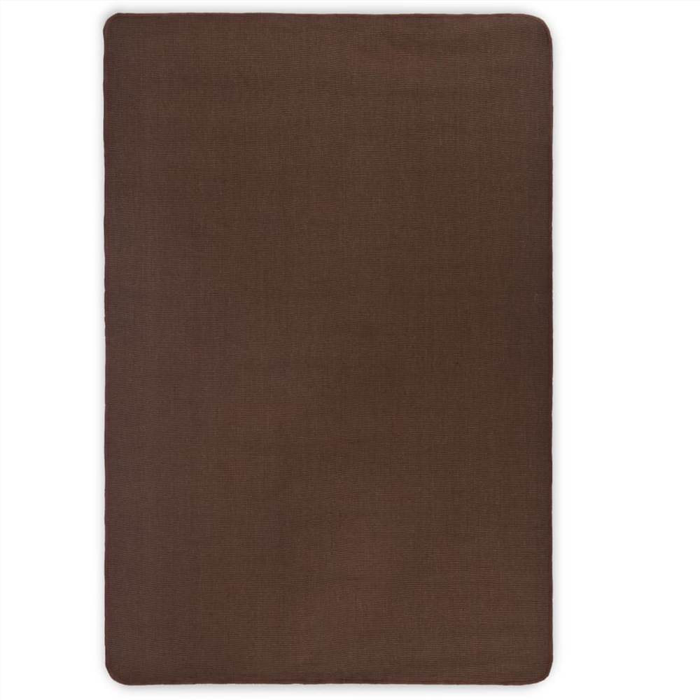 

Area Rug Jute with Latex Backing 190x240 cm Dark Brown