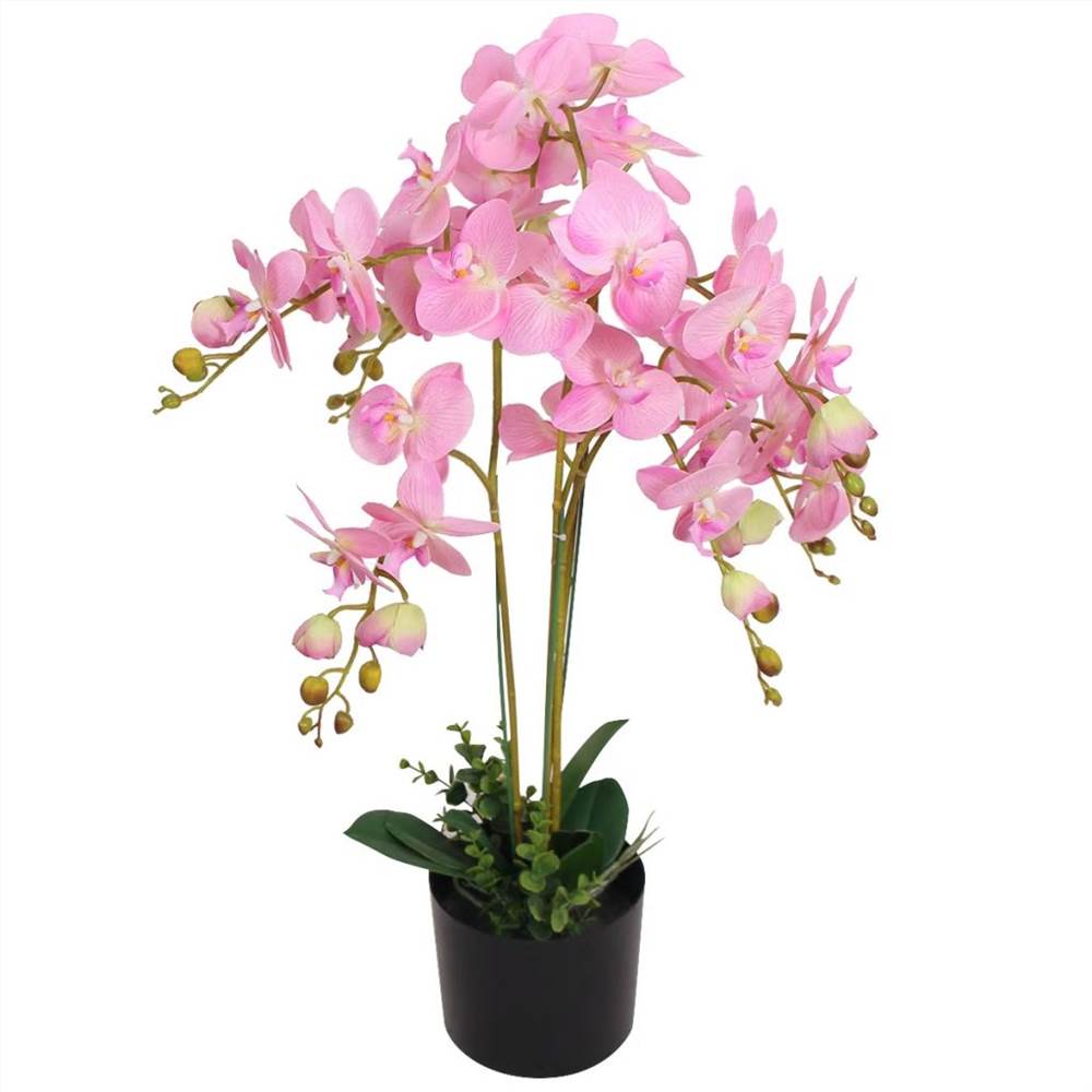 Pianta di orchidea artificiale con vaso 75 cm rosa