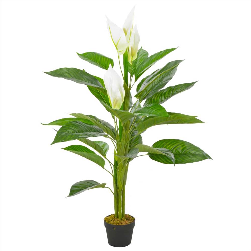 Pianta artificiale Anthurium con vaso bianco 115 cm
