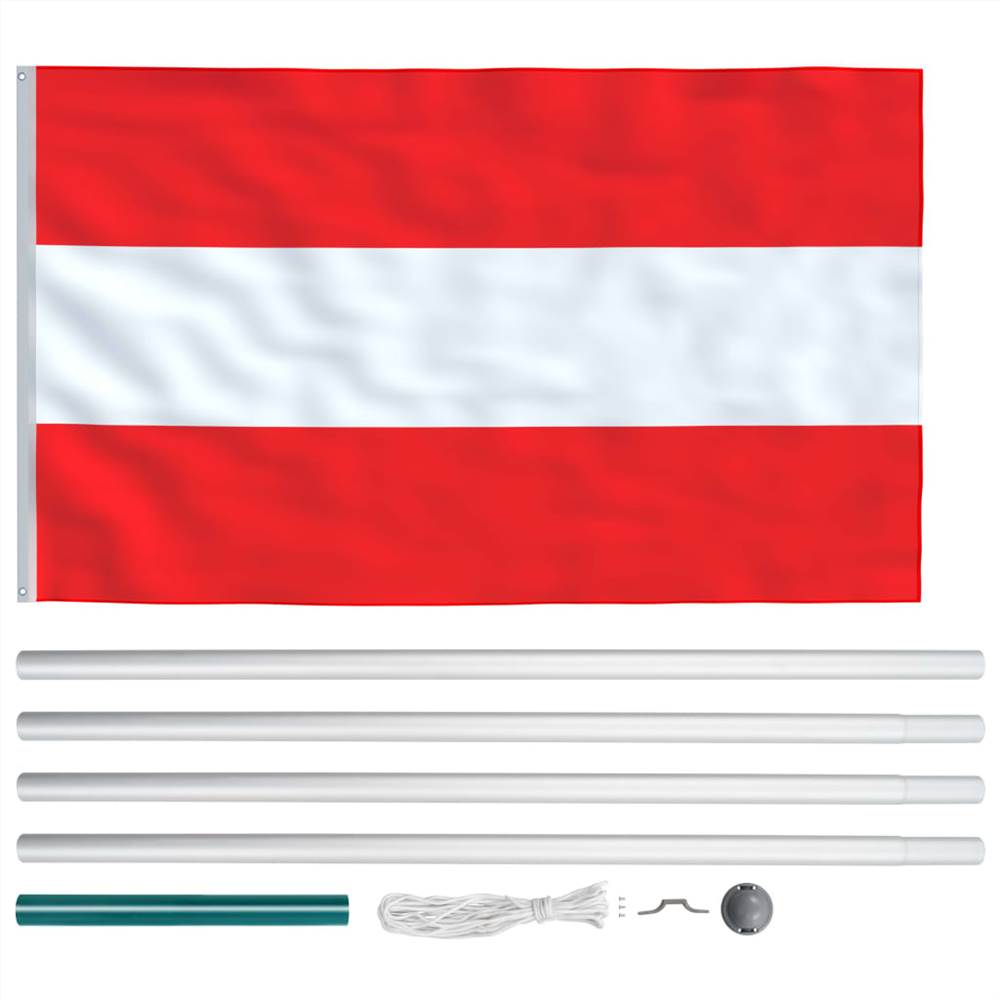 Austria Flag and Pole Aluminium 6,2 m
