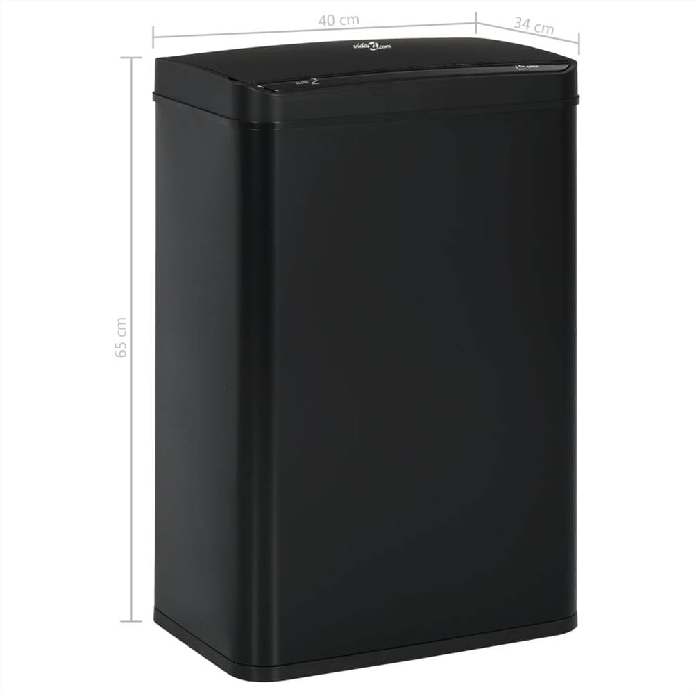 Automatic Sensor Dustbin Black Steel 60 L