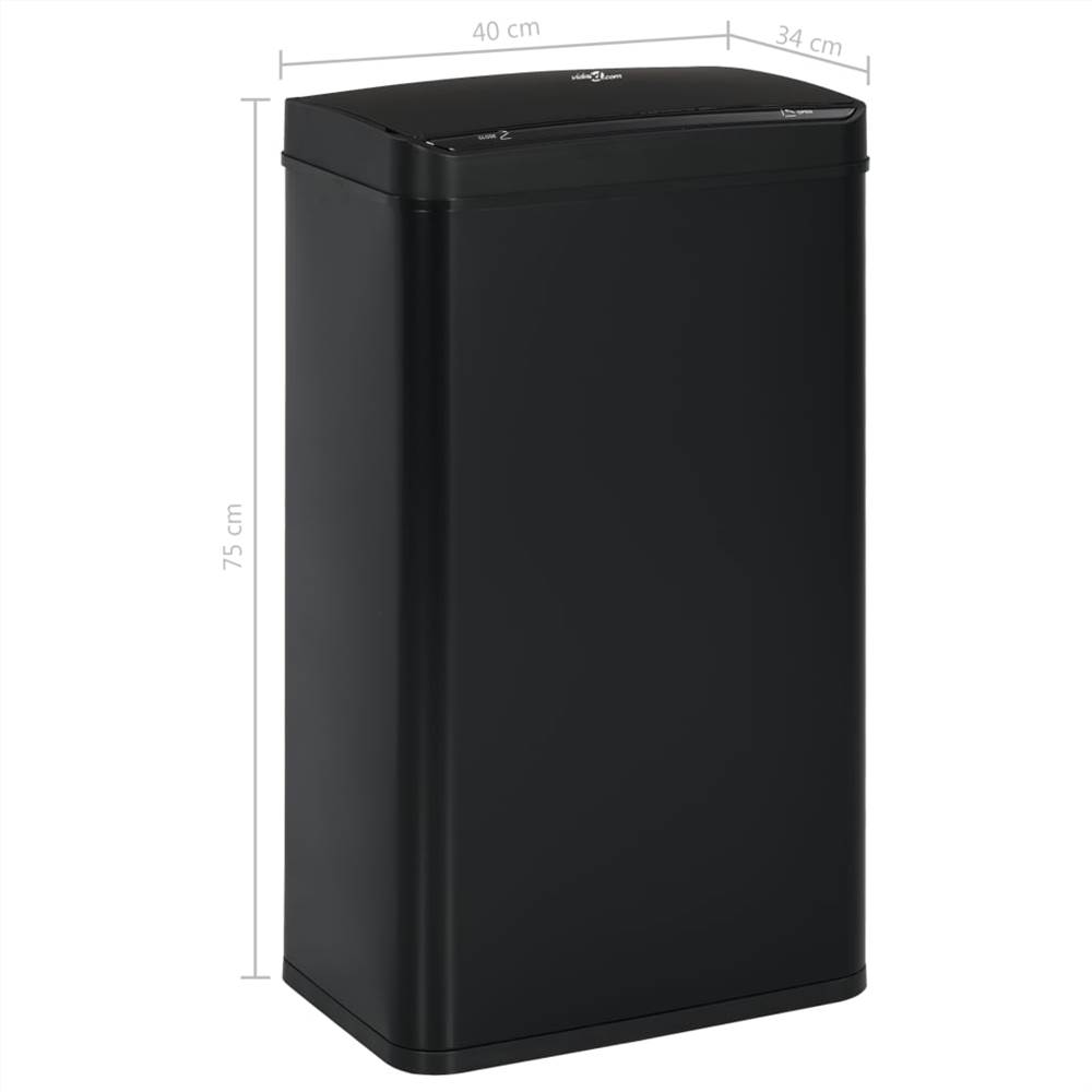 Automatic Sensor Dustbin Black Steel 70 L