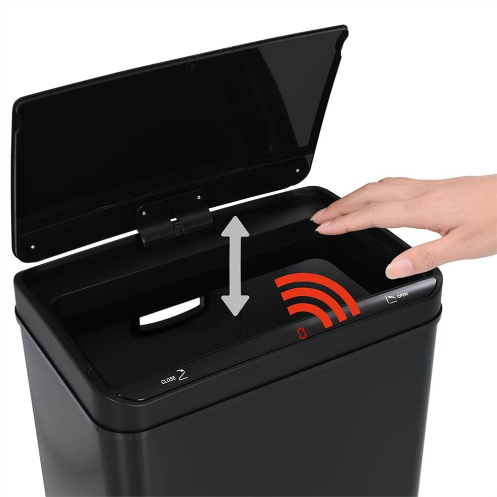 Automatic Sensor Dustbin Black Steel 80 L