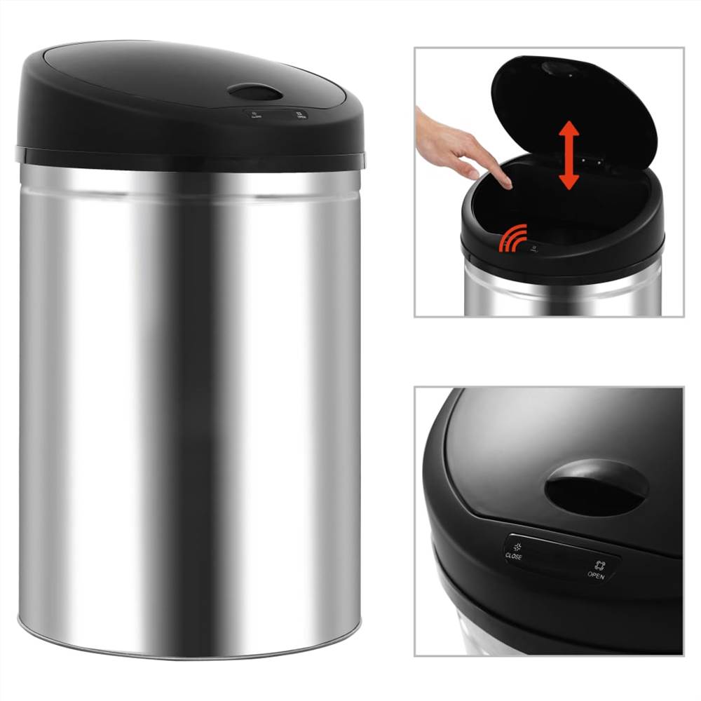 Automatic Sensor Dustbin Garbage Bin 42 L Stainless Steel