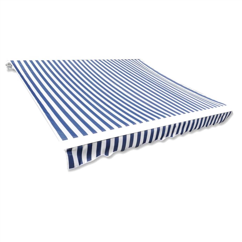 Awning Top Sunshade Canvas Blue & White 3 x 2,5m (Frame Not Included)