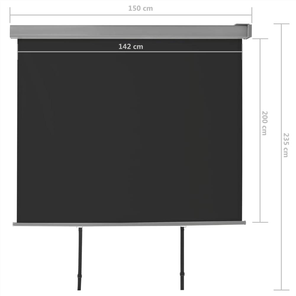 Balcony Side Awning Multi-functional 150x200 cm Black